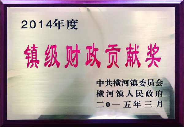 2014度镇级财政贡献奖